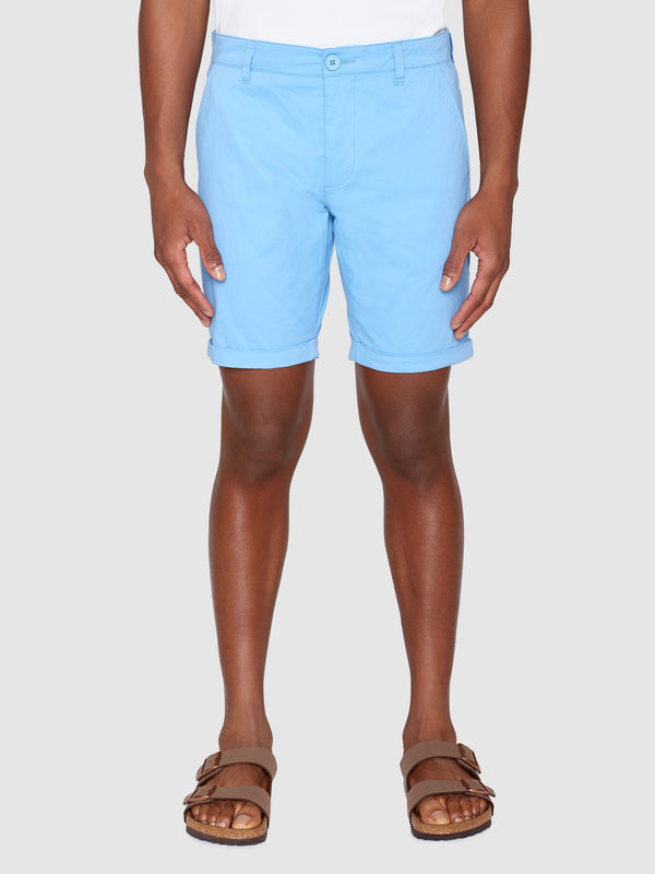KnowledgeCotton Apparel - MEN CHUCK regular chino poplin shorts Shorts 1457 Dusk Blue
