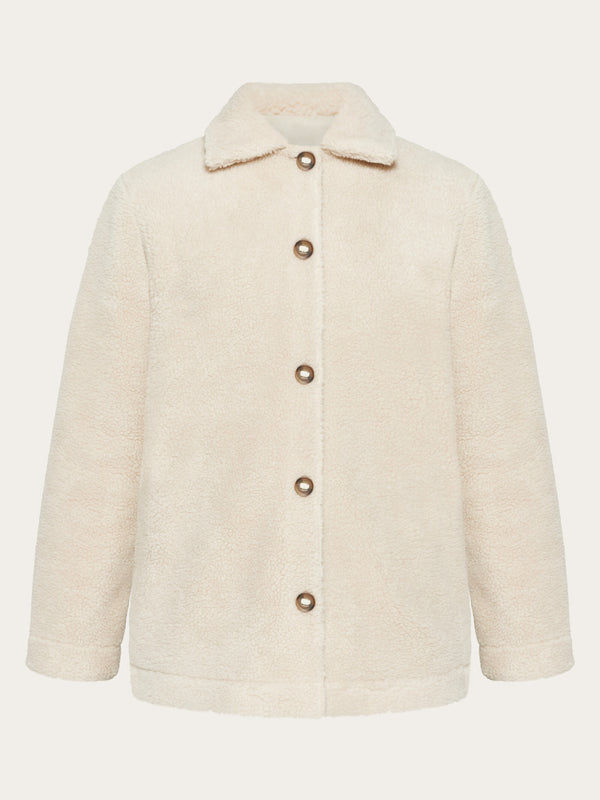 KnowledgeCotton Apparel - WMN Teddy overshirt jacket - GRS/Vegan Fleeces 9999 Item Colour