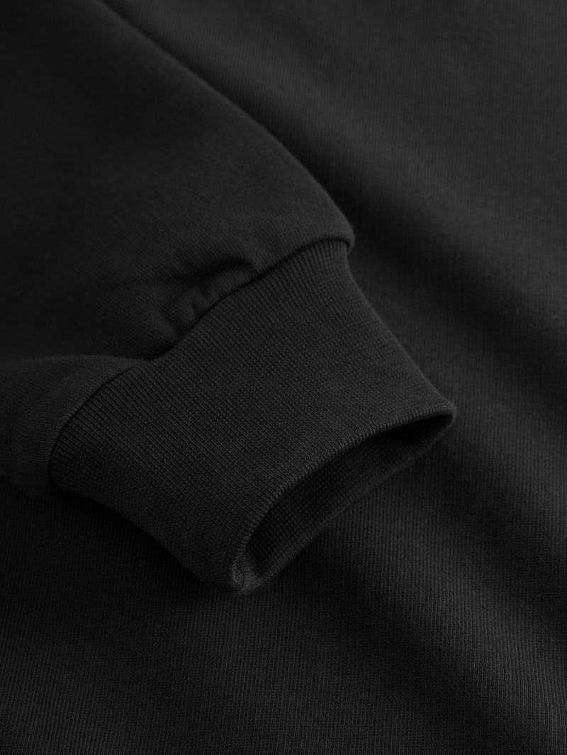 KnowledgeCotton Apparel - MEN Basic badge sweat Sweats 1300 Black Jet