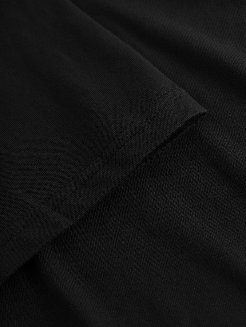 KnowledgeCotton Apparel - MEN Regular fit Badge t-shirt T-shirts 1300 Black Jet