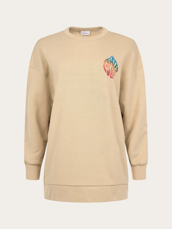 KnowledgeCotton Apparel - WMN WATERAID oversize crew neck sweat Sweats 1347 Safari